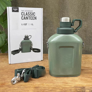 Alla moda Outdoor originale <span class=keywords><strong>borraccia</strong></span> sportiva in acciaio inossidabile <span class=keywords><strong>da</strong></span> <span class=keywords><strong>1</strong></span> <span class=keywords><strong>litro</strong></span>, Vintage con cinturino di grande capacità - Product Image 5