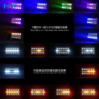 Nouvelle Conception HAT Projecteur Stroboscopique LED RGBW 12x20W Haute Puissance 4-en-1 pour Mariage, Scène, Bande Lumineuse de Projection, Lumière Auxiliaire DMX512