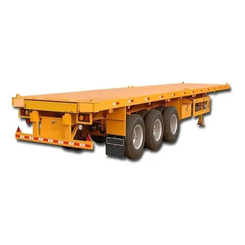 3axle Container Flatbed Semi Trailer China Wex Bestseller Sea Freight 40ft Steel Truck Trailers Mobile Generators Semi-trailer