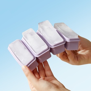 ถาดทำน้ำแข็งซิลิโคน 4 ช่อง ยี่ห้อ Pure Joy พร้อมฝาปิด ปลอดสาร BPA ใช้งานง่าย นำกลับมาใช้ใหม่ได้ ปลอดภัยสำหรับอาหาร แม่พิมพ์สำหรับครัว - Product Image 2