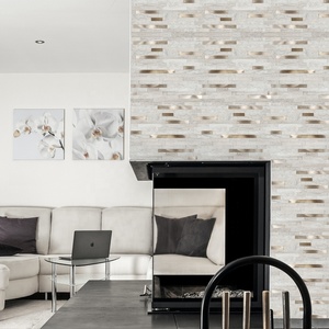 <span class=keywords><strong>KASARO</strong></span> azulejo de salpicadura trasera y azulejo de pelar para cocina, pegatinas de azulejo de pared autoadhesivas decorativas doradas, mosaico de aluminio - Product Image 5