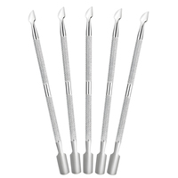 Prix d'usine - Poussoir à cuticules double extrémité en acier inoxydable - Outils de manucure multifonctions pour le vernis gel et l'élimination des peaux mortes
