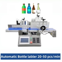 Applicateur d'étiquettes numérique électrique automatique de bureau pour bouteilles de vin, de cola et de bocaux, avec écran tactile, pour étiquettes autocollantes en papier sur métal/verre, PLC