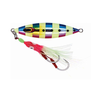 Leurre de pêche en métal Vexed Dhu 150g, tête rouge argentée, effet lumineux, jig, rigging complet, yeux de poisson 3D pour la pêche en rivière, lac et ruisseau