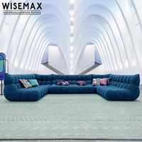 WISEMAX Mobilier italien moderne de grande taille hall d'hôtel Sofas 7 places Sectionnel incurvé de luxe Canapé modulable à plancher Ensemble de canapé en L