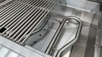 Barbecue à gaz extérieur personnalisé en acier inoxydable avec 4 brûleurs, 48 000 BTU, allumage électronique, brûleur latéral intégré, fonctionnalités intégrées