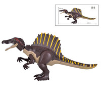 Bloques de Construcción de Dinosaurios Spinosaurus de Partículas Grandes, Varios Colores Disponibles, Juguete Educativo de Ensamblaje DIY para Niños