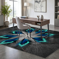 Tapis de couloir persan pour extérieur, camping, lavable en machine, polyester, à poils ras, antidérapant, rembourré, pliable, impression personnalisée