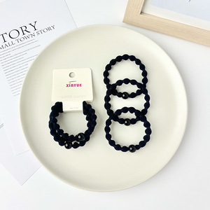 Coletero Xinyue de Nailon Negro Elástico para Uso Diario, Diseño de Cuentas Redondas de Color Sólido - Product Image 3