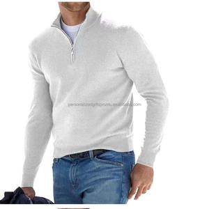 Polaire unisexe Swaters Pullover Quarter Zip Sweatshirts Col V Tops Wool Kint Sweat POLO Shirts - Product Image 6