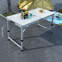Table pliante de camping, table de pique-nique, table relevable, installation de stands, marché nocturne, bureau multifonctionnel, petit bureau portable pour la maison