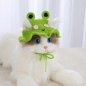 Handmade Phim Hoạt Hình Ếch Pet Hat Vui Dễ Thương Dress-up Cho Mèo Chó Nhỏ Amigurumi Trang Phục Phụ Kiện Tùy Chỉnh Đảng - Product Image 3