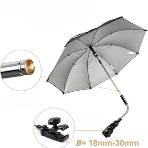 Parapluie de voyage portable bleu mini en polyester avec pince pour poussette bébé, vente en gros d'usine sur mesure - Product Image 5