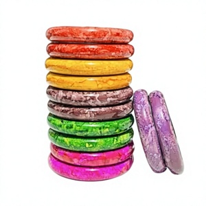 Nouveaux ensembles de bracelets transparents en résine acrylique colorée, bijoux unisexes à motifs pour fêtes et mariages - Product Image 3