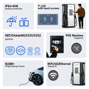 Estación de Carga para Vehículos Eléctricos, Cargador Rápido de 80 kW, Cargador Inalámbrico para Vehículos Eléctricos, 200V 1000V, Cargador GBT para Vehículos Eléctricos - Product Image 3