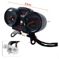 Speedometer Sepeda Motor 12V Tahan Air Profesional, Odometer LCD Digital, Pengukur Bahan Bakar untuk Suku Cadang Pengganti Sepeda Motor Jalanan