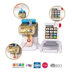 Coffee Shop juego de simulación cocina juguete de compras Set caja registradora máquina de café, calculadora y sonido Real para niños niñas - Product Image 5
