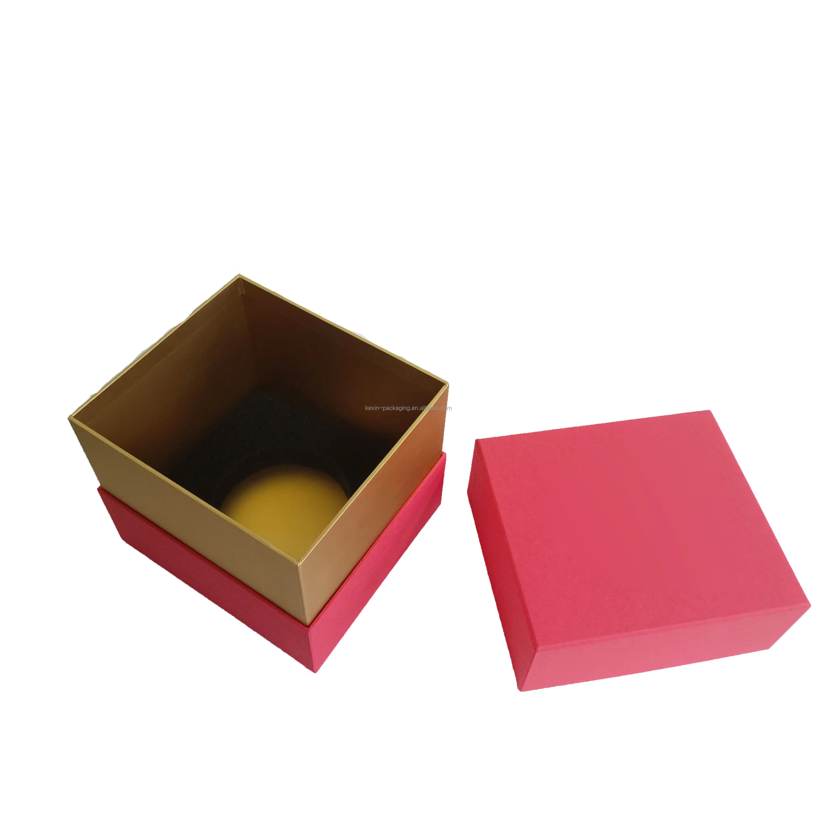 Kundendefiniertes Logo luxuriöses schönes rotes starres Karton-Geschenkset Kerzengläser mit Deckel und Schachteln Verpackung Kerzenbox