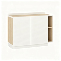 Meuble d'angle de cuisine modulaire en forme de L RTA, unité de base en bois avec porte latérale blanche, emballage plat, taille personnalisée SEAJOIN