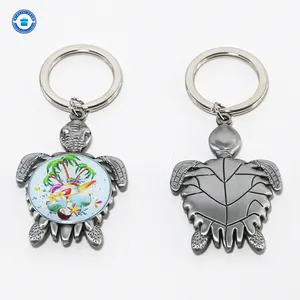 Travelpro Custom Lovely Turtle Animal Styling Metal Souvenir Keychain UV Pic Printing Keyring Accessories For Tourist Gifts
