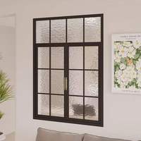 Ventana de aluminio duradera de alta calidad, diseño arqueado abatible personalizable, parrilla francesa para sala de estar, Villa, estilo abierto fijo