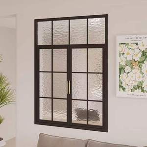 Chất lượng cao bền nhôm cửa sổ tùy chỉnh casement cong thiết kế pháp nướng cho phòng khách biệt thự cố định mở phong cách - Product Image 2