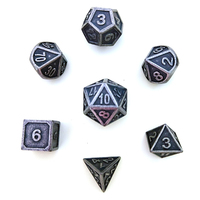 Logo kustom Set dadu DND tepi tajam D & D dugeon dan naga polihedral permainan dadu logam