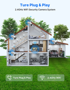 Moniteur d'écran Hiseeu 4MP WiFi extérieur avec audio, vision nocturne, système de caméra de sécurité domestique CCTV sans fil 8WK-10V-4HB613 - Product Image 5