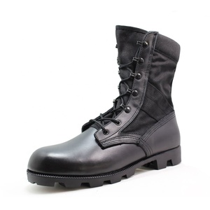 Botas de seguridad para entrenamiento al aire libre con punta de acero y cuero corregido, suela de goma antideslizante resistente al ácido y aceite para hombre - Product Image 2