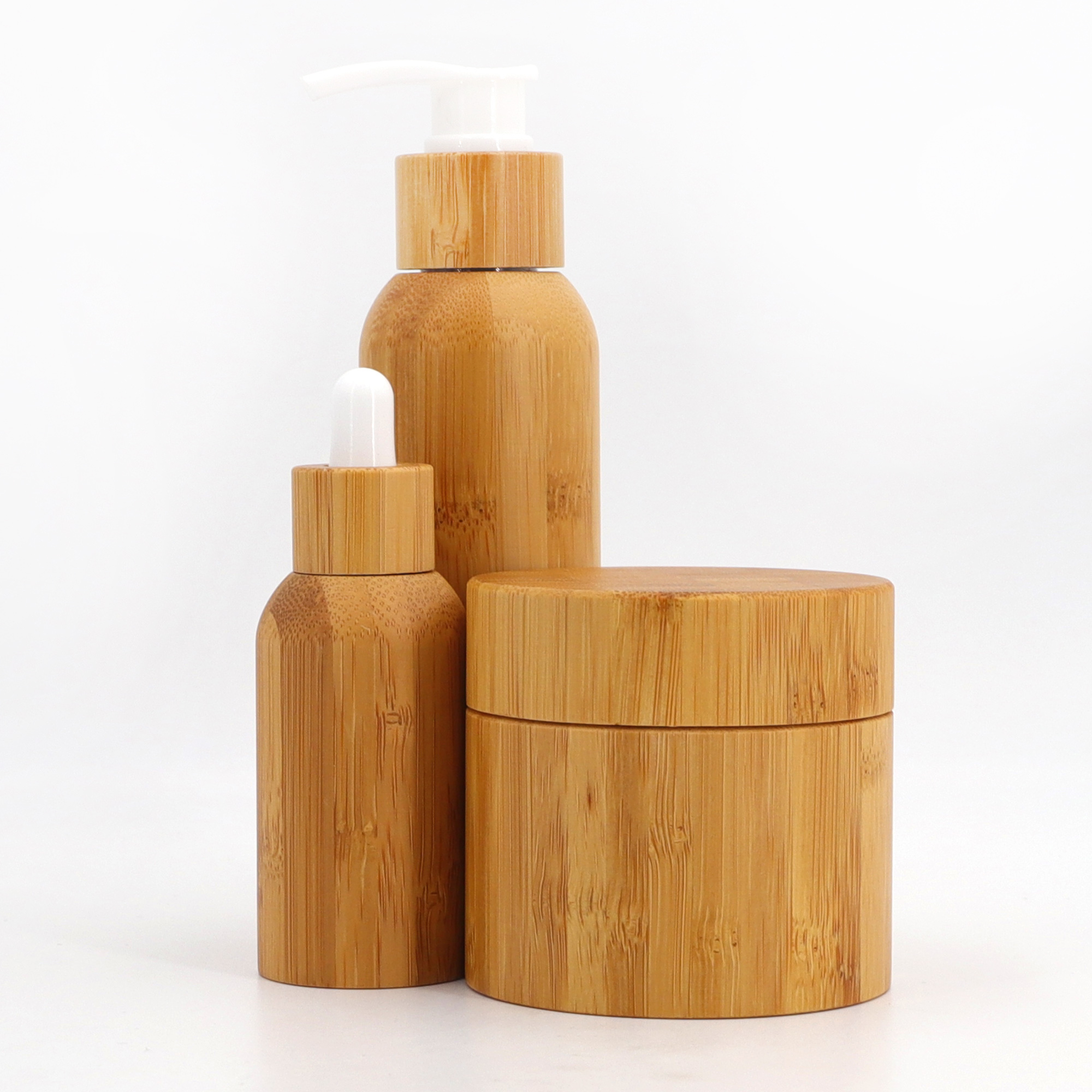 Экологически чистый биоразлагаемый бамбуковый флакон для косметического шампуня с насосом для лосьона 120 мл