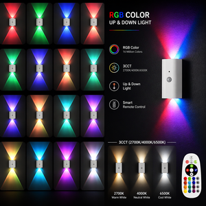 Applique <span class=keywords><strong>murale</strong></span> LED TSINYE RGB 16 couleurs sans fil, sans câblage, avec détecteur de mouvement, intensité variable, fixation adhésive, veilleuse de chambre - Product Image 3