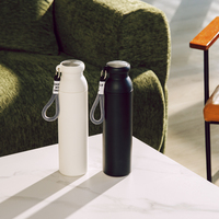 Bouteille d'eau de style européen, design propre et ajusté, adaptée au sport, 650 ml avec infuseur à thé, double paroi, isolation sous vide