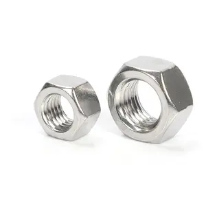 เมตริก M8-1.25 M10*1.5 เหล็ก Hex ถั่วด้ายหยาบหกเหลี่ยม Nut A2-70 304 สแตนเลสสตีล Hex Nut