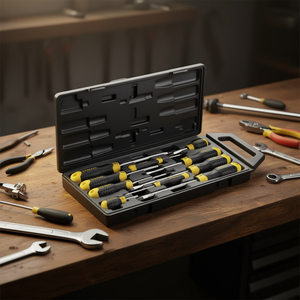 Jeu de tournevis Stanley 10 pièces avec poignée ergonomique, kit d'outils professionnels - Product Image 3