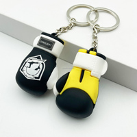 Porte-clés 3D personnalisé avec logo, gants de boxe, porte-clés 3D en caoutchouc PVC souple, breloques 3D pour la promotion de la salle de sport