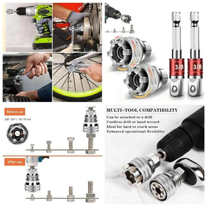 10-19mm Multi-Function Socket Wrench Tool Adjustable Universal Socket Wrench for 3/8" Drive Ratchet Torque Wrench & Power Drill - Product Image 4