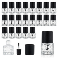 Vente en gros de flacons de vernis à ongles en verre transparent ronds de 5 ml, 10 ml, 15 ml pour vernis gel UV avec impression sérigraphique et bouchon rond