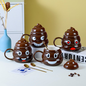 Creative Design Funny Shit Shape Ceramic Mug with Lid Custom Ceramic Coffee Cup Mug Wholesale Funny Novelty Water Mugs - Product Image 6