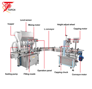 Pequeña <span class=keywords><strong>escala</strong></span> <span class=keywords><strong>L</strong></span> transportador automático pistón cuatro cabezas licor champú aceite jabón agua embotellado llenado tapado máquina - Product Image 3