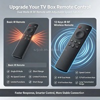 Control Remoto Inalámbrico IR RF de Doble Modo y 12 Teclas, Control Remoto Universal con Control de Velocidad para Android TV Box, Fabricación OEM ODM
