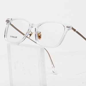 Transparent Rectangle Full Rim Eyeglasses Titanium Lightweight Unisex Adults Vision Correction Frames - Product Image 1