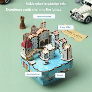 Venice Themed Trendy DIY Music <b>Box</b> Building Block Set Creative Stress-Relieving Ornament <b>for</b> <b>Boys</b> and Girls Birthday Gift Idea - Product Image 4