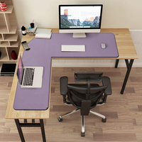 Tapis de table en forme de L tapis de bureau en cuir PU imperméable nouveau design tapis de bureau d'angle en cuir de grande taille