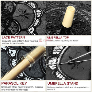 Ручной работы винтажный высококачественный белый многоцветный кружевной зонт для женщин свадебные зонтики зонтик - Product Image 6