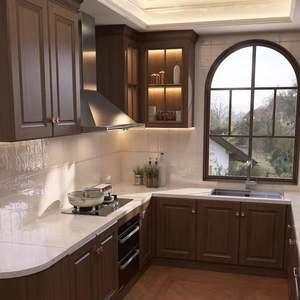 Ensembles d'armoires de cuisine 2025, construction en bois massif/mélamine/MDF, finition laquée moderne, organisation de garde-manger intégrée pour la rénovation de la maison - Product Image 1