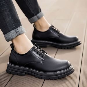 Botas de Hombre para Caminar, Otoño, Nuevas, de Cuero, Casuales, para Exteriores, Cómodas, Impermeables, con Suela Gruesa - Product Image 5