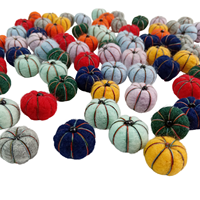 Ornement Citrouille en Feutre de Laine Fait Main pour Halloween, Décoration de Noël, Chaussettes de Sapin, Fête et Maison - Grande Vente