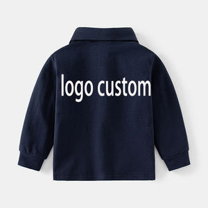 Chemise polo à manches longues pour garçons, élégante et chaude pour l'automne, col montant, imprimé cartoon personnalisé - Product Image 5