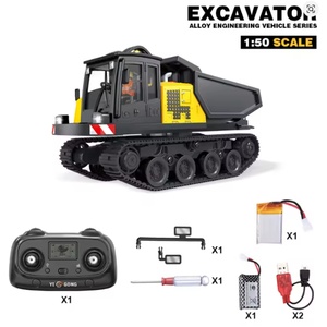 Mini-excavatrice métallique 970 à l'échelle 1/50, modèle de simulation RC prêt à l'emploi avec lumières et sons, camion benne télécommandé 25-30m Expert - Product Image 5
