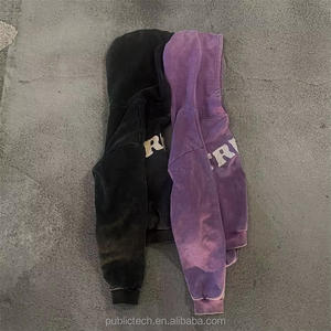 Vente en gros de vendeurs de sweats à capuche surdimensionnés de haute qualité en coton épais pour hommes, sweat à capuche zippé délavé à l'acide - Product Image 2